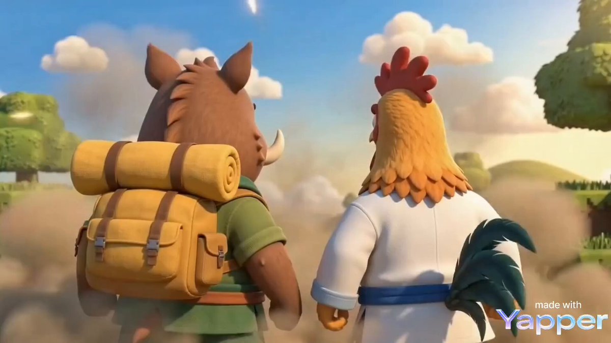 Cinematic Martial Arts Duel: Boar vs. Rooster in Minecraft Style